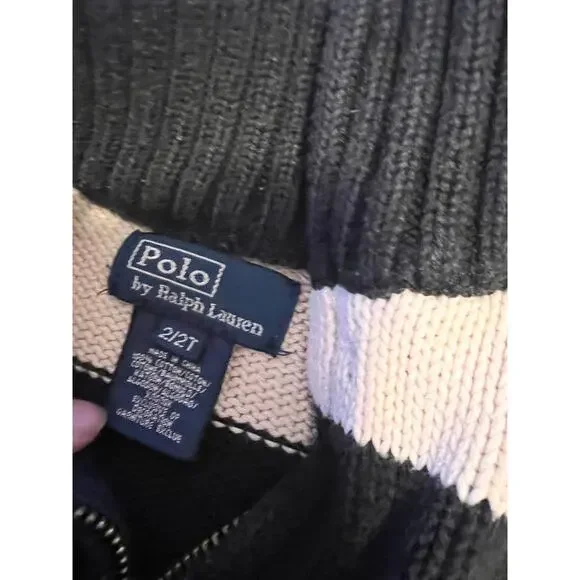 Polo Ralph Lauren Children’s Quarter Zip Sweater Size 2/2T - Picture 6 of 7